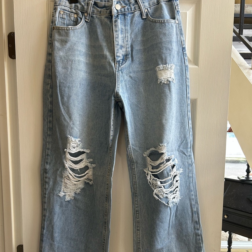 Women’s light wash baggy jeans size large